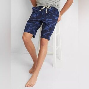Gap Blue Camo Casual Sleep Pull On Shorts Size XXL 42-44 100% Cotton